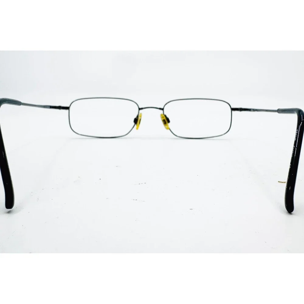 Flexon Eyeglasses Mens Black 628 Marchon Metal Rectangle 51-18-140